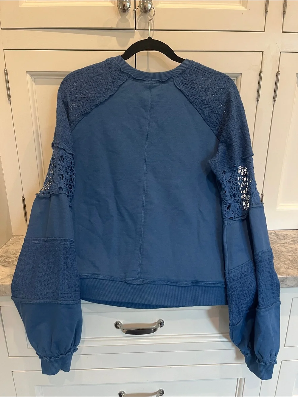 Anthropologie Lace Balloon-Sleeve Top